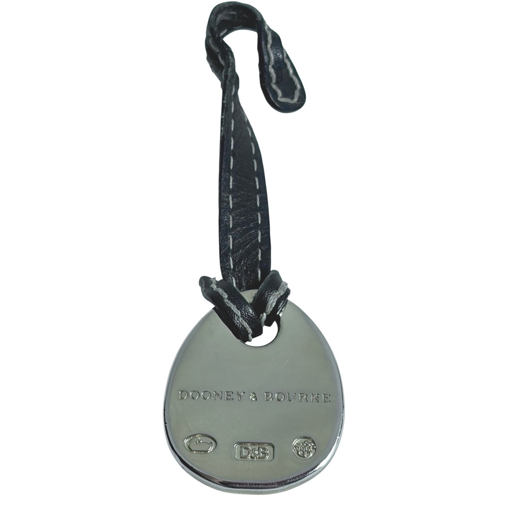 Dooney & Bourke Duck Logo Bag Charm Silver Tone Leather Strap - Picture 9 of 9